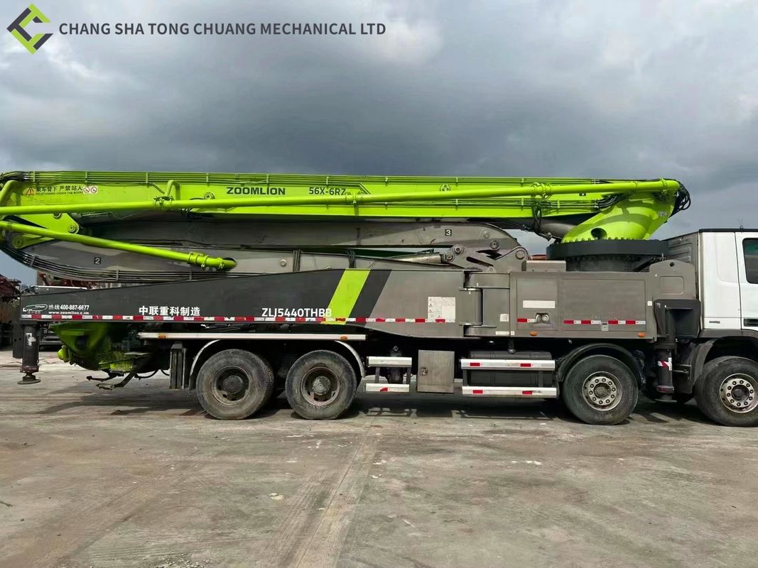In 2017 Zoomlion Green Remanufactured Used Concrete Boom Pump Truck 56M Installed