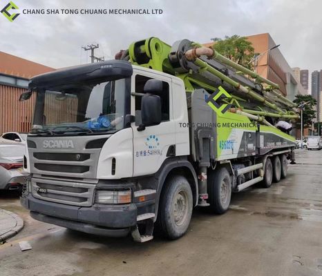 Camión 2018 de la bomba concreta de la mano de Zoomlion segundo del chasis de SCANIA los 63m