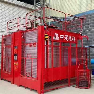 SC100 Maquinaria de construcción Rojo Alta velocidad Frecuencia variable Elevador de carga inteligente Elevador de construcción