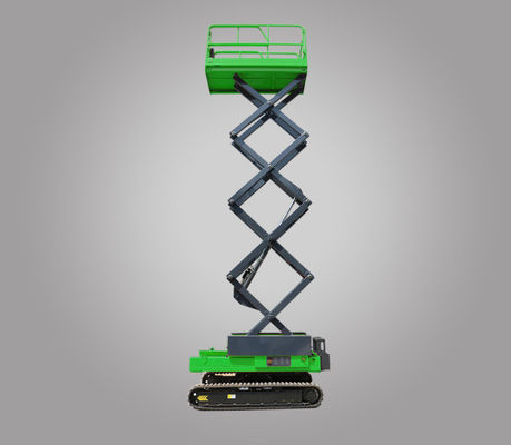 Plataforma de trabajo aéreo de tipo tijeras de vía verde de nivelación automática con capacidad de peso de 3398 kg